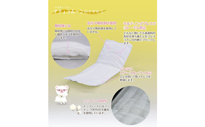 ナチュラムーン生理用品　昼用羽なし18個入×6個 日用品 女