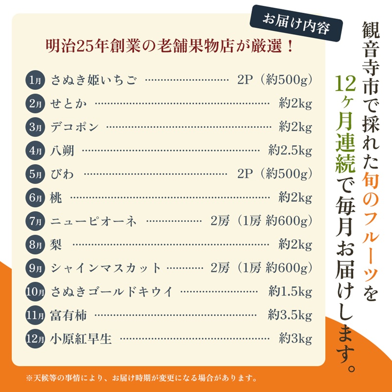 四季折々旬味覚！12ヶ月連続単品定期便♪