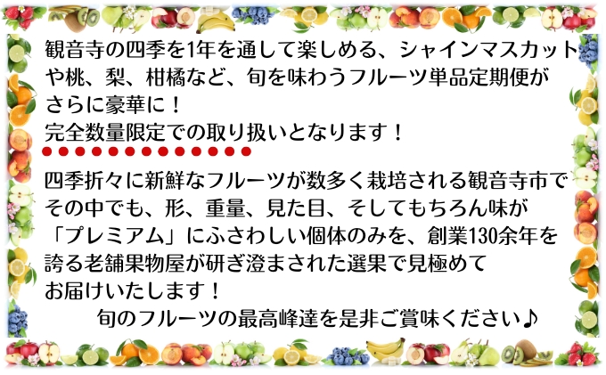 【数量限定！】旬の見極めこの一品！プレミアム等級選果の12ヶ月連続単品定期便♪