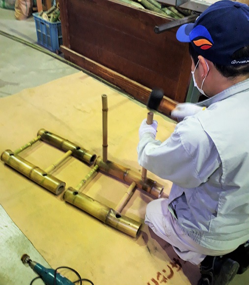 【竹工芸品】竹とい草の椅子 インテリア 家具 