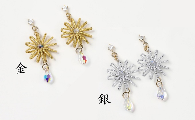 水引ピアス・金（スワロフスキー付）お祝い ギフト アクセ