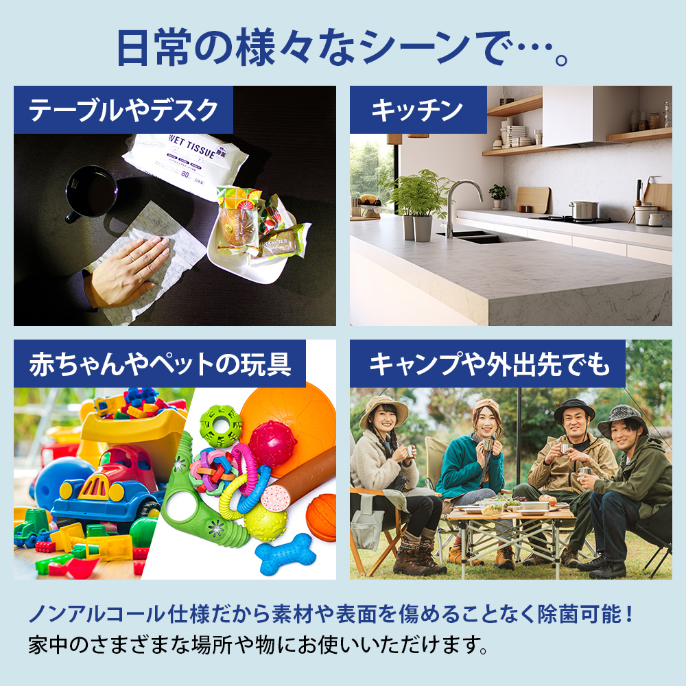 99.9％ 除菌ウエットティッシュ（ノンアルコール）80枚入×36個セット（2880枚）