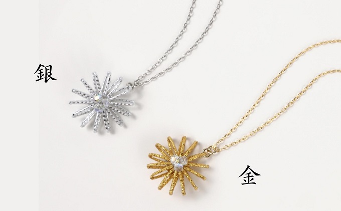 水引ネックレス・金（スワロフスキー付）