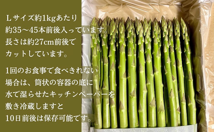 香川県産アスパラガス「さぬきのめざめ」Lサイズ　約1kg