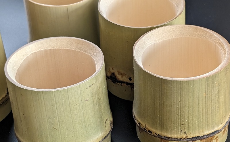 涼しさ満点 竹で作った 箸とそば猪口 2人セット 