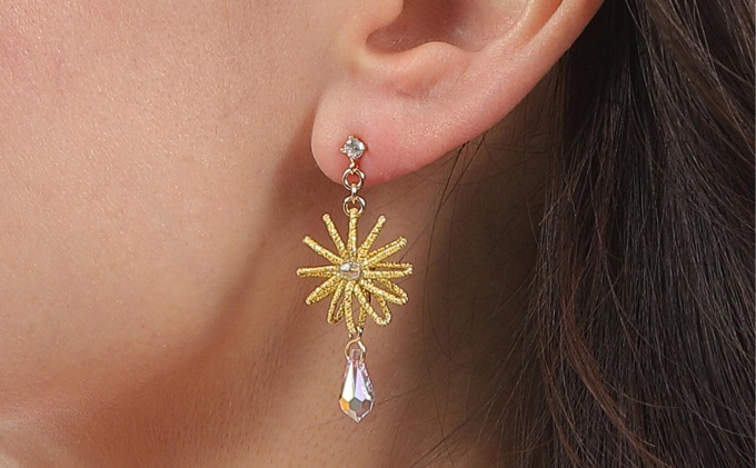 水引ピアス・金（スワロフスキー付）お祝い ギフト アクセ