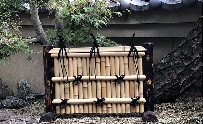 【竹工芸品】ミニ竹垣の置物 民芸品 インテリア  建仁寺垣