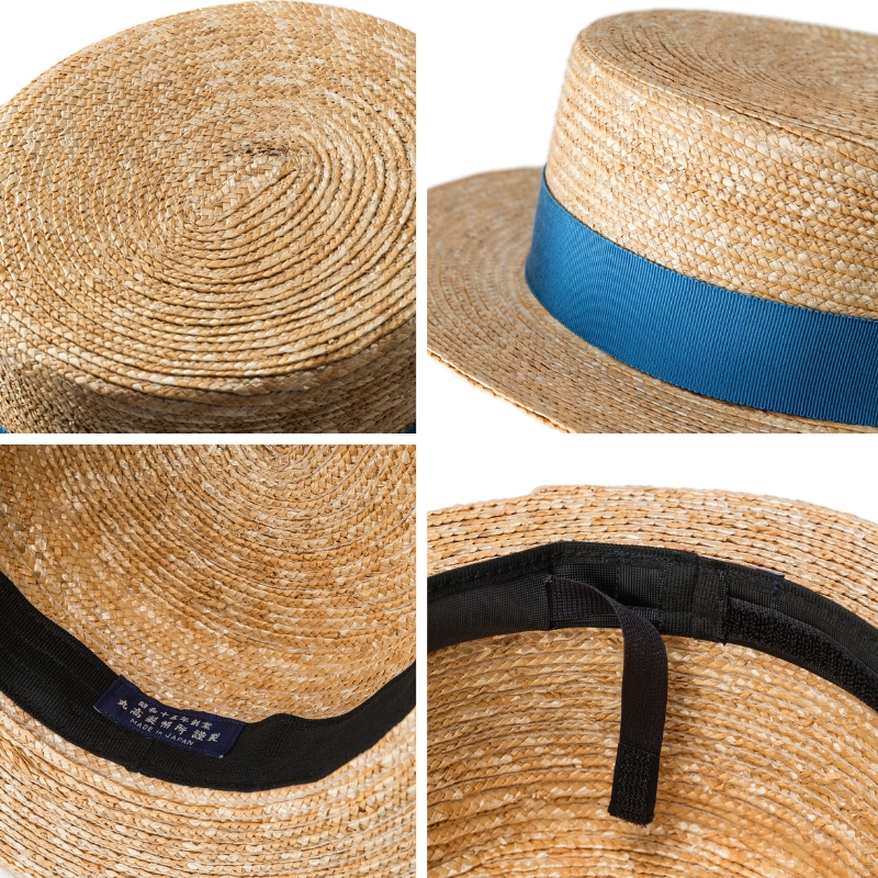 【丸高製帽所】カンカン帽 藤巻百貨店別注（ブルー） ファッション小物 帽子