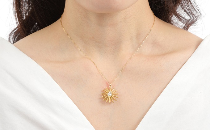 水引ネックレス・金（スワロフスキー付）