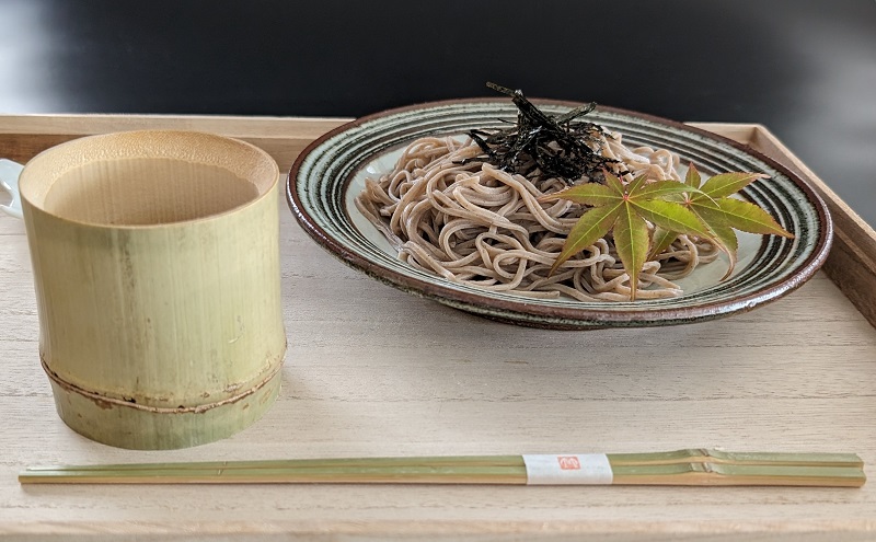 涼しさ満点 竹で作った 箸とそば猪口 5人セット 