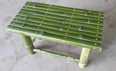 【竹工芸品】竹ベンチ 茶