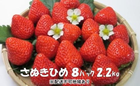 上品でかわいい “ いちご ”【 さぬきひめ　2.2kg】 観音寺市産 【配送不可地域：沖縄・北海道・離島】