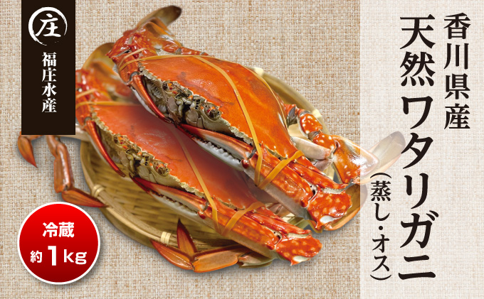 香川県産 天然 ワタリガニ【雄】【蒸し】約1kg（2～3杯）※
