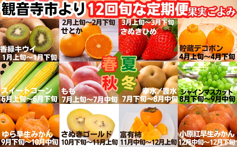 【2025年受付】 観音寺からのフルーツ定期便 年12回