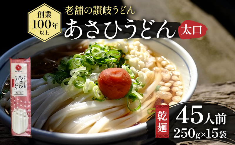 【45人前】あさひうどん太口（麺250g×15袋）