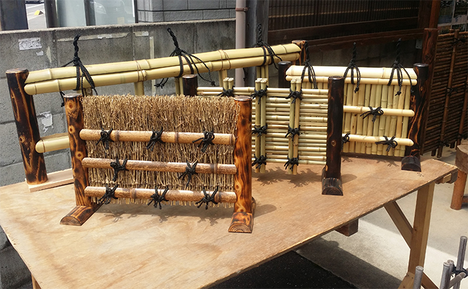 【竹工芸品】ミニ竹垣の置物 民芸品 インテリア  竹穂垣