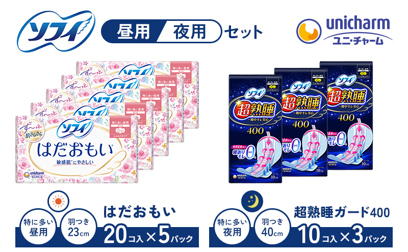 ソフィ はだおもい 特に多い昼用・超熟睡ガード セット  羽