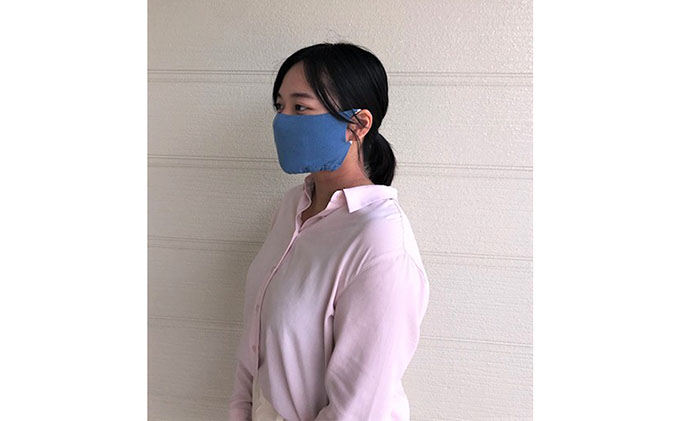 綿100％【フェイスガードマスク　Мサイズ】3枚 ラベンダー×シルバーグレー