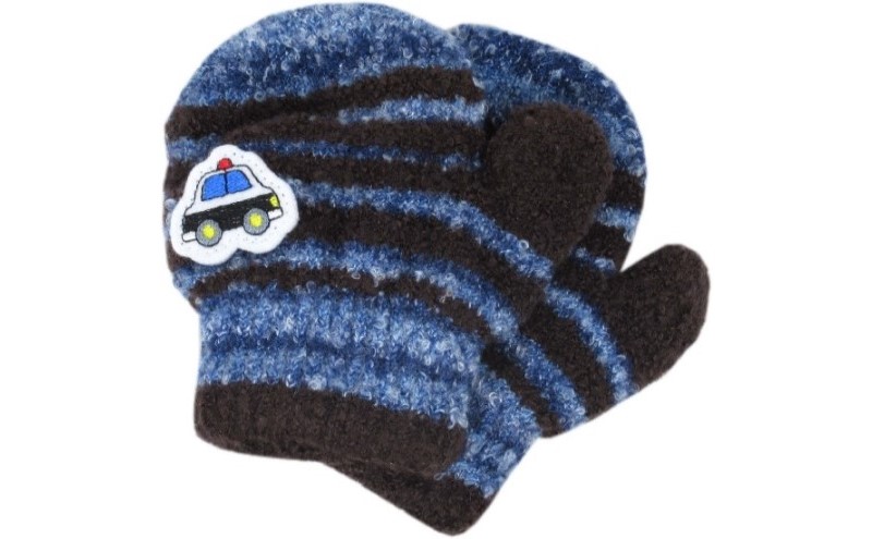 ボーダー車ワッペントドラー ミトン 子供用　2双セット