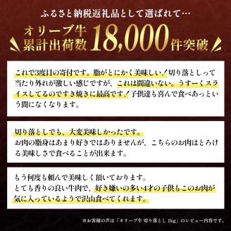 香川県産黒毛和牛 オリーブ牛 切り落とし 1kg 牛肉  肉 お肉 和牛  牛切り落とし 牛切落し A4 A5 香川 香川県 東かがわ市
