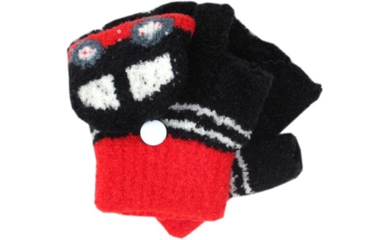 くるま指切りフード手袋 子供用　3双セット