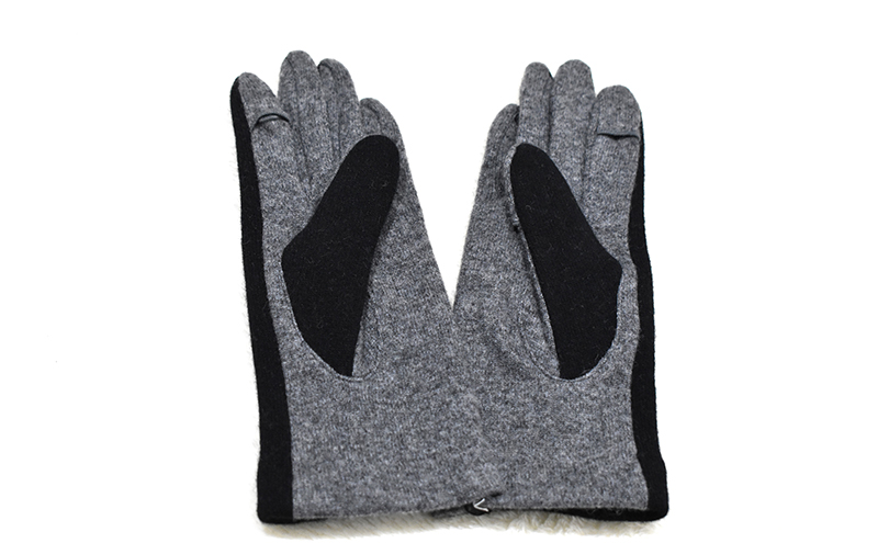 NEWレディース手袋　バイカラー（指で～る）ブラウン