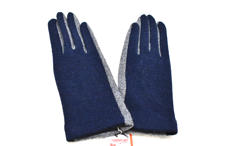 NEWレディース手袋　バイカラー（指で～る）ブラウン