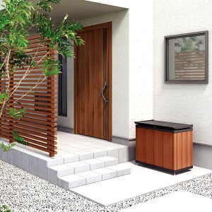 四国化成　ゴミストッカー250L　木調　BK+マロンブラウン