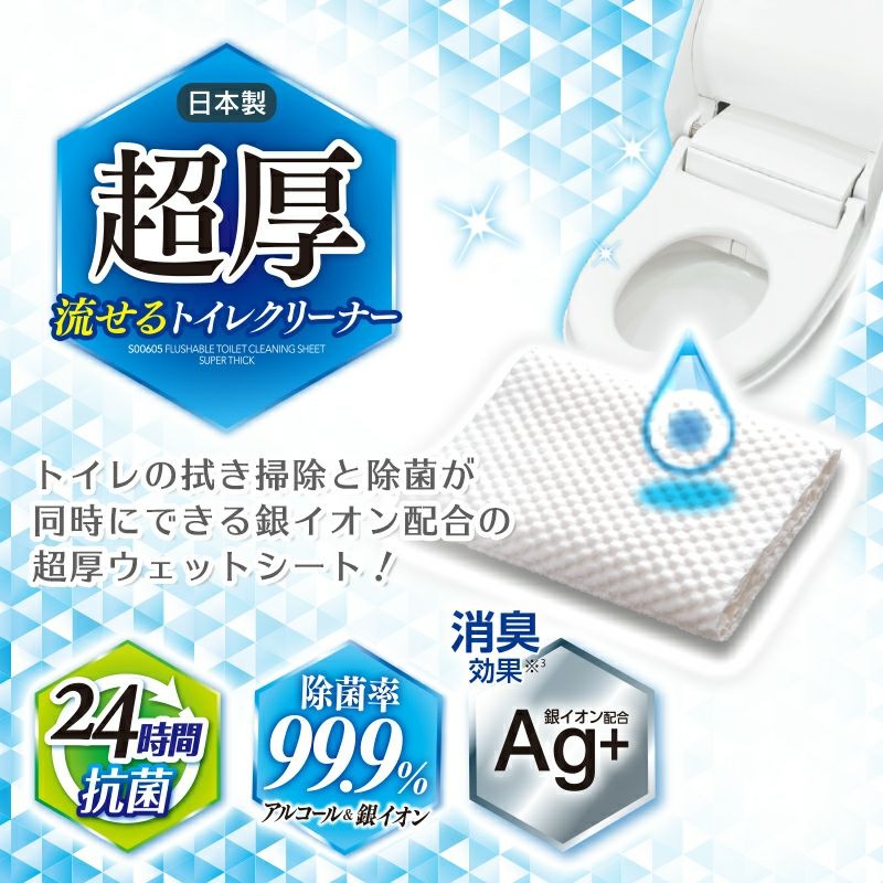 GN超厚流せるトイレクリーナー大判(12枚×2パック)×40袋×2