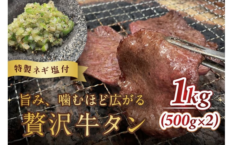 毎月お届け3回 葱塩牛タンスライス500g×2