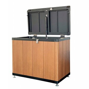 四国化成　ゴミストッカー200L　木調　BK+マロンブラウン