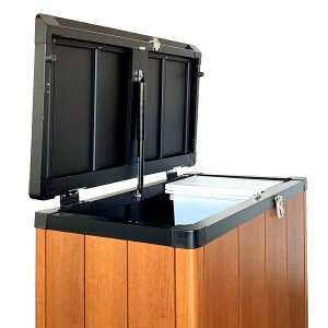 四国化成　ゴミストッカー200L　木調　BK+マロンブラウン