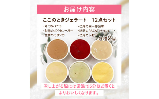 ここのときジェラート12点セット