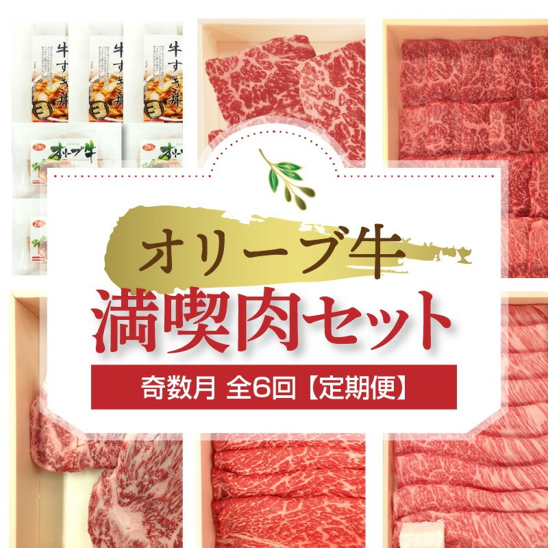 オリーブ牛満喫肉セット(奇数月 全6回)【定期便】