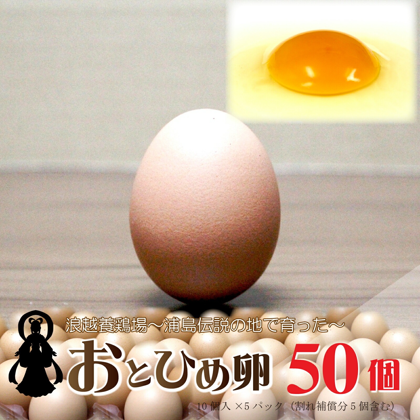 【ふるさと納税】新鮮【おとひめ卵】～父母ヶ浜の夕日～たまご５０個（45個＋割れ補償5個）