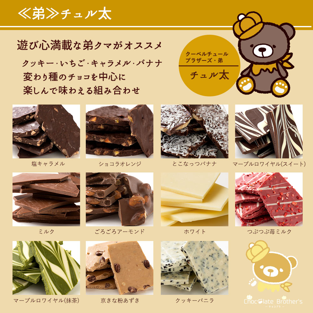 11種類の割れチョコ★ クベ之助とチュル太山盛りChocolateBrothers 1kg[欲張りチュル太(弟)1kg]