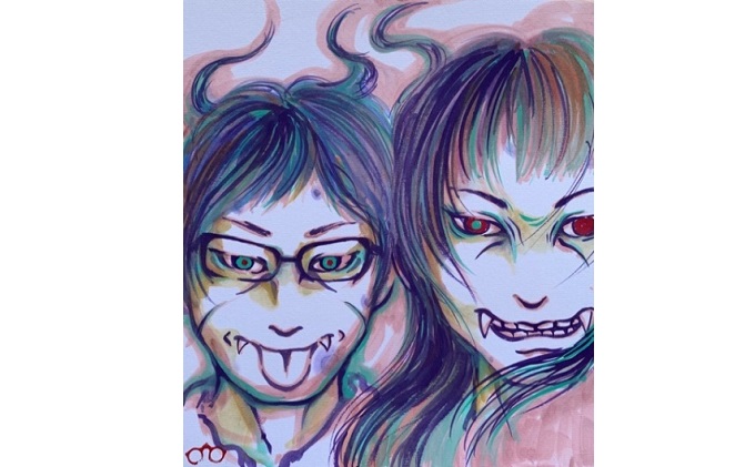 【 小豆島 】妖怪画家による妖怪風似顔絵（2～3人） チケット イラスト オリジナル 絵 似顔絵 妖怪 香川 香川県 土庄 土庄町