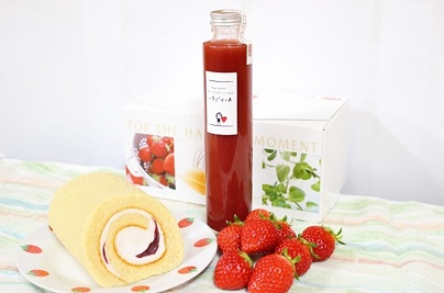 【 小豆島 】豊島産いちごのロールケーキと特製いちごソースセット