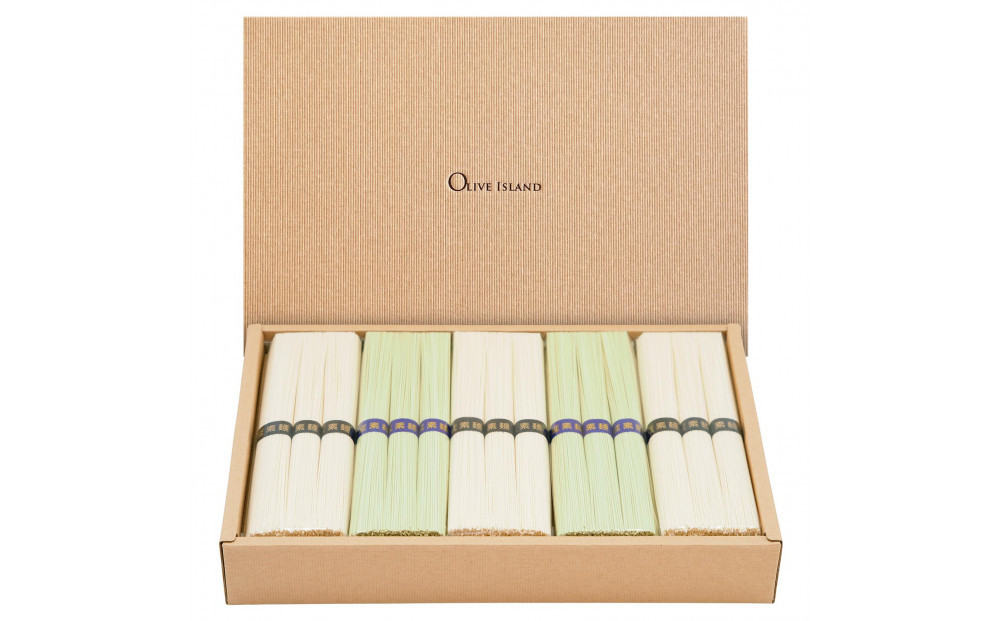 小豆島手延素麺 2種セット 1.5kg 紙箱 【特級品黒帯×18オリーブ素麺×12】(50g×30束)