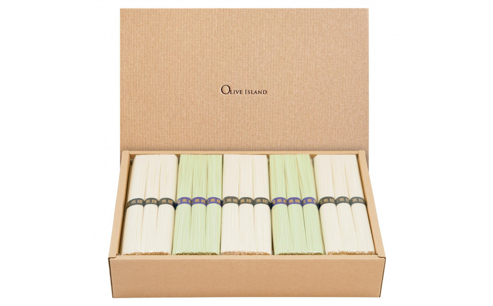 小豆島手延素麺 2種セット 2.25kg 紙箱【特級品黒帯×27オリーブ素麺×18】(50g×45束)