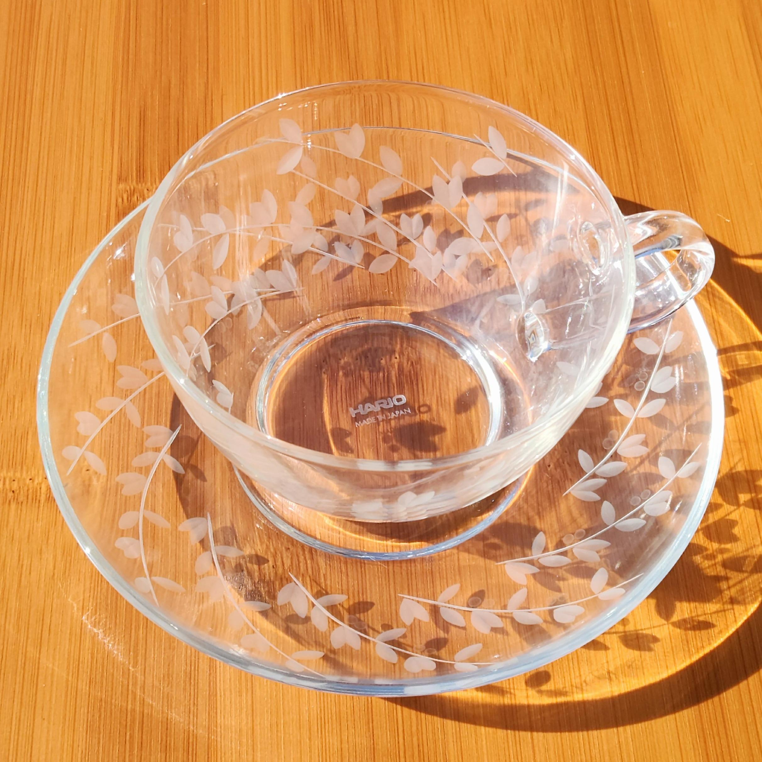 耐熱カップ＆ソーサー（透明）オリーブの恵み