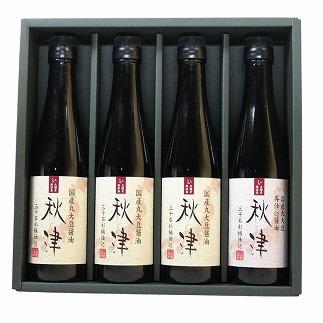 国産丸大豆醤油　秋津（丸大豆醤油3本、再仕込醤油1本）
