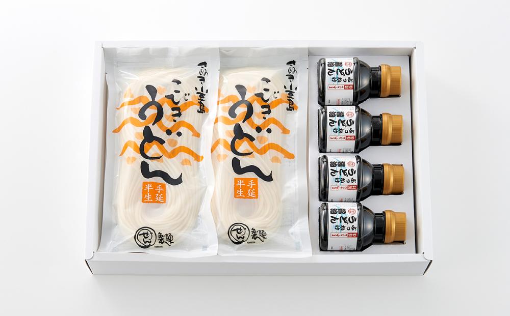 【ギフト用】手延べ半生こびきうどん 12袋入り 特製ぶっかけ醤油付（贈答用・熨斗つき）