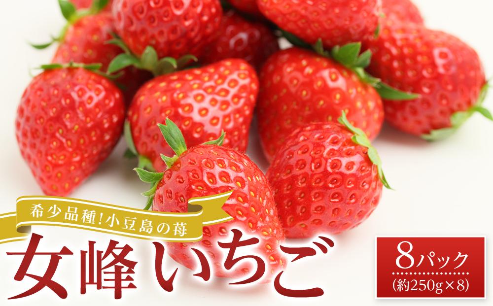 【2026年2月中旬より発送】希少品種！小豆島の苺「女峰」8パック(1パック約250g)