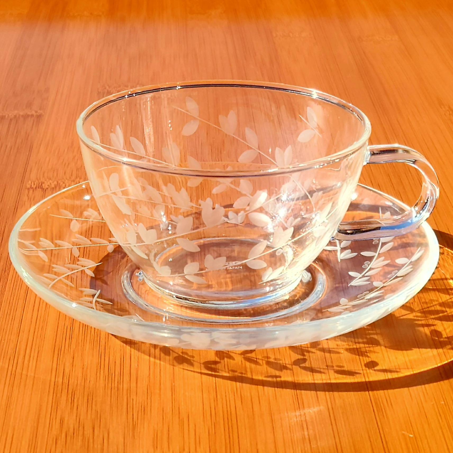 耐熱カップ＆ソーサー（透明）オリーブの恵み