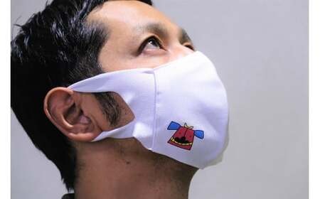 スポーツマスク（獅子キャラクター「舞ちゃん」プリント入り）紳士用ホワイト×2枚＋紳士用ネイビー1枚セット| 紳士用 スポーツ スポーツマスク ホワイト ネイビー 速乾性 消臭機能付き 舞ちゃん 日本製 ギフト 職人 手作り 香川県 伸縮素材 国内 国産 レガン |_mk020-041