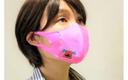 スポーツマスク（獅子キャラクター「舞ちゃん」プリント入り）婦人用ホワイト×2枚＋婦人用ピンク×1枚セット| 婦人用 スポーツ スポーツマスク ホワイト ピンク 速乾性 消臭機能付き 日本製 ギフト 職人 手作り 香川県 伸縮素材 国内 国産 レガン |_mk020-047
