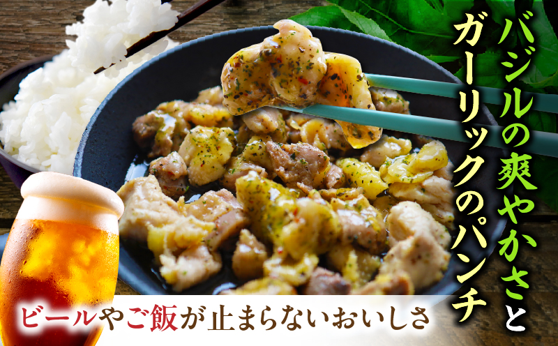 バジル＆ガーリック こりこり 親鶏 1kg |肉 鶏肉 親鶏 炭火焼き 冷凍 小分け 時短 時短調理 簡単 料理 こりこり 食感 おつまみ おかず 香川県 三木町 おすすめ |_mk146-270-02