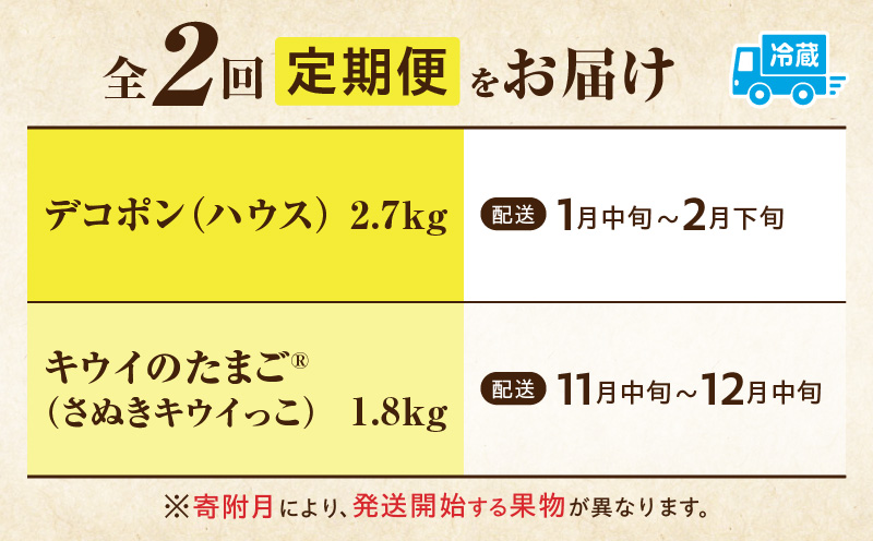 季節の恵み2回定期便L | 果物 フルーツ 定期便 果物定期便 フルーツ定期便 旬の果物 旬の定期便 旬のフルーツ 定期便 旬の果物定期便 定期 人気 おすすめ 厳選 ギフト 贈答 贈り物 ご褒美 デザート スイーツ 香川県 三木町 |_mk165-t012