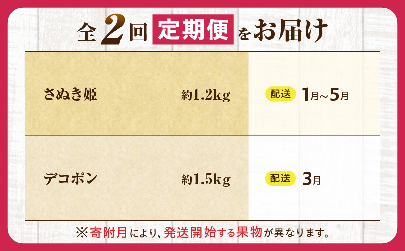 とれたて果物 2回定期便B 果物 フルーツ 果物定期便 フルーツ定期便 定期便 いちご デコポン濃厚 旬の果物 定期 人気 おすすめ 贈答 贈り物 青果物 糖度 香川県 _mk165-t052